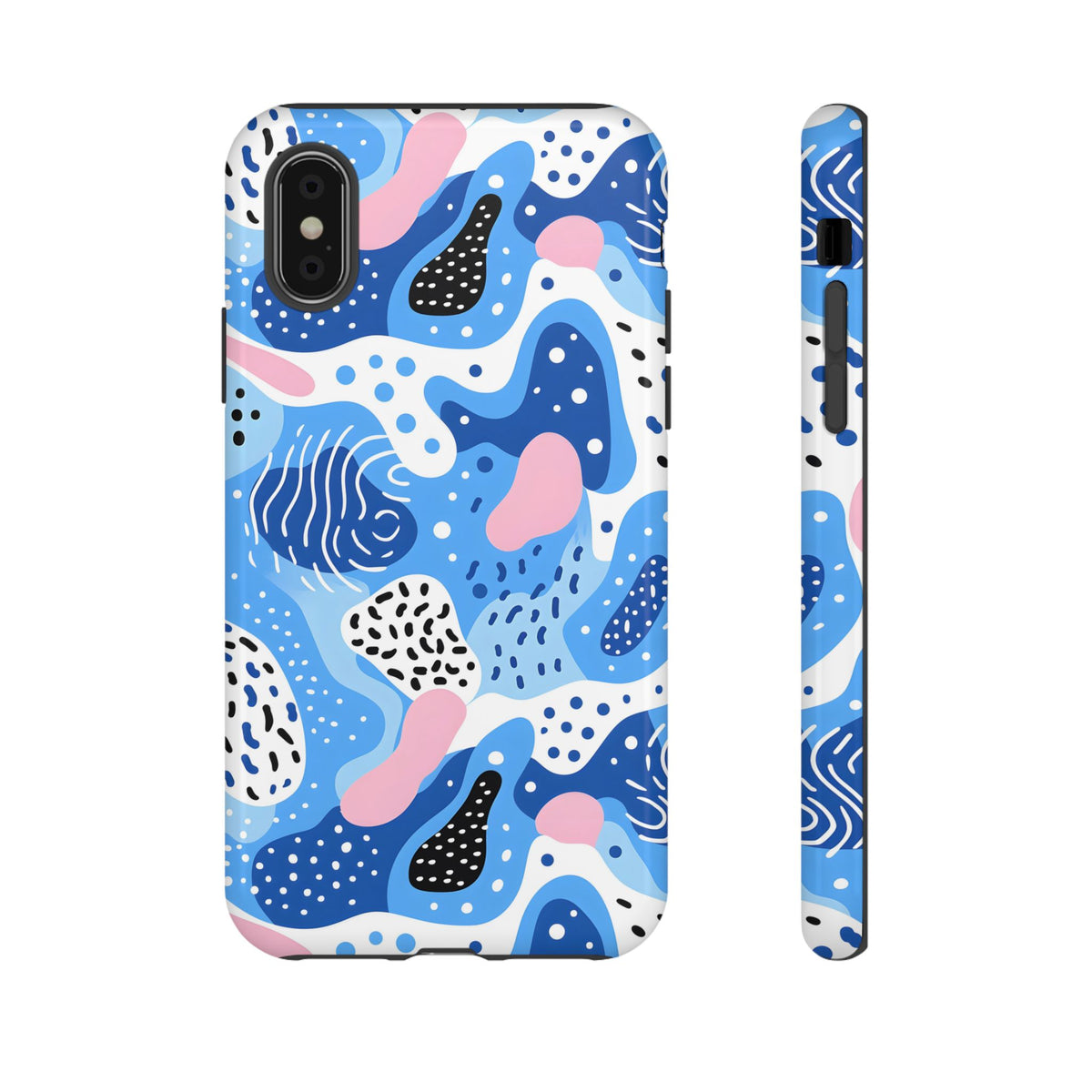 Abstract Baby Blue Memphis Design Phone Case – Sleek and Contemporary Artistry