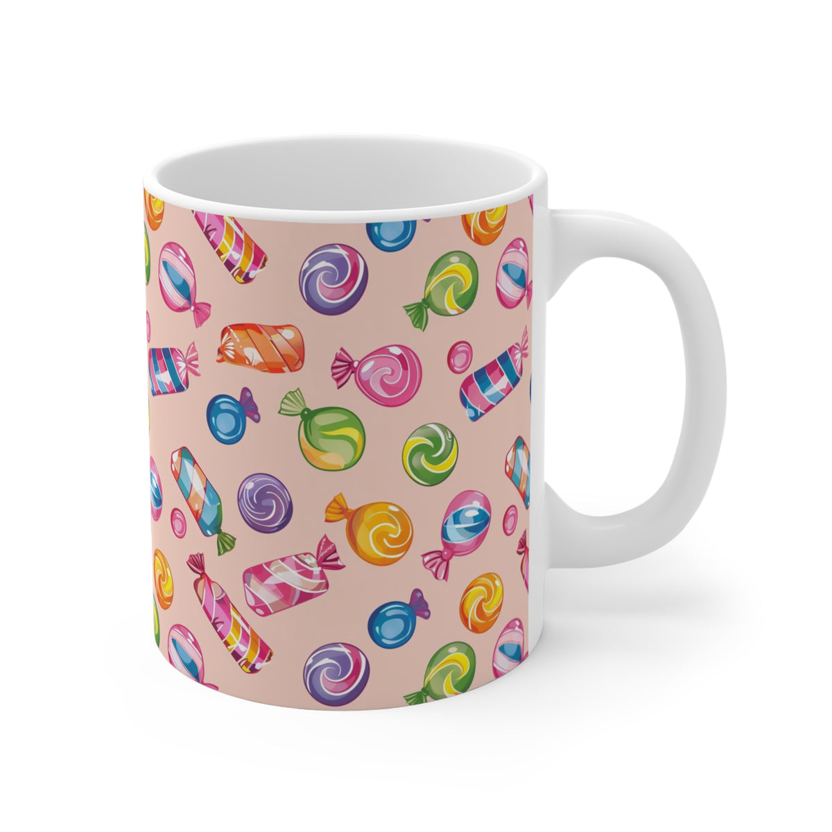 Colorful All-Over Candy Theme Coffee Mug Fun Ceramic Drinkware 137