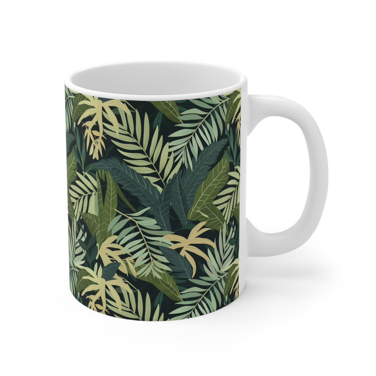 Endless Forest Pattern Coffee Mug - Nature-Inspired Ceramic Drinkware 093