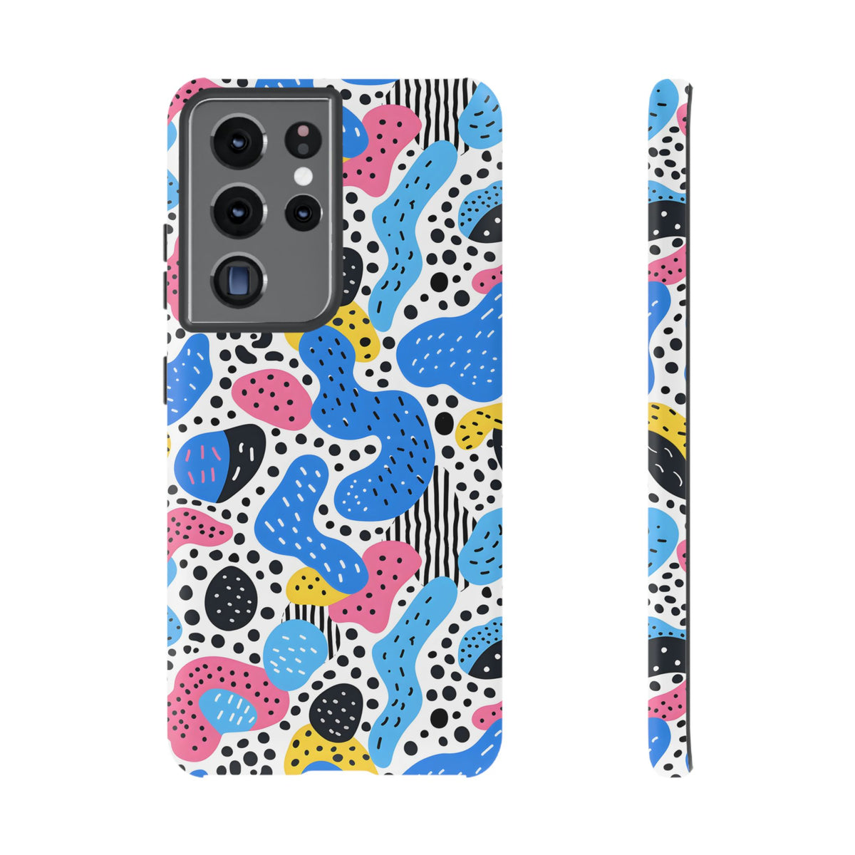 Abstract Baby Blue Memphis Design Phone Case – Sleek and Contemporary Artistry 2