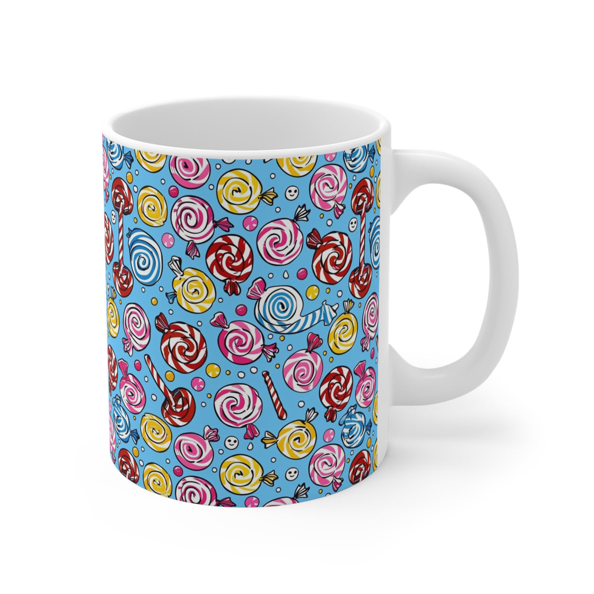 Colorful All-Over Candy Theme Coffee Mug Fun Ceramic Drinkware 035