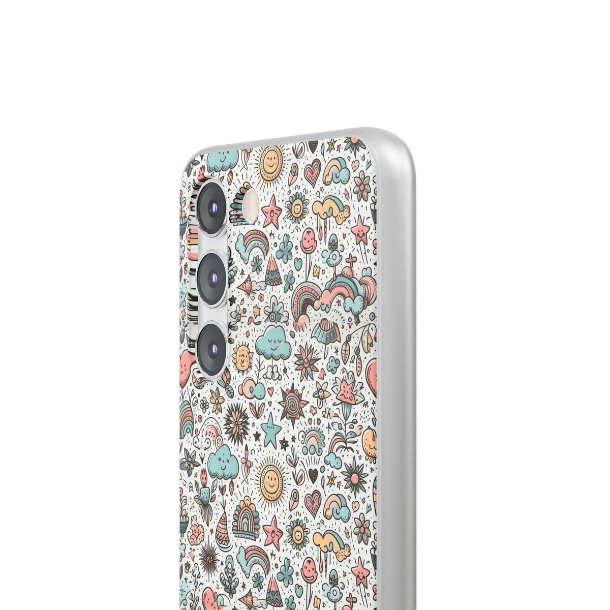 Pastel Doodle Pattern Phone Case – A Playful Touch of Elegance