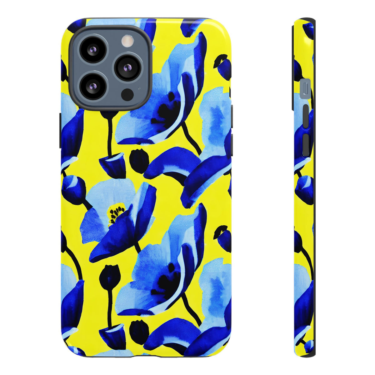 Vibrant Blue Floral Phone Case – A Perfect Fusion of Style and Protection