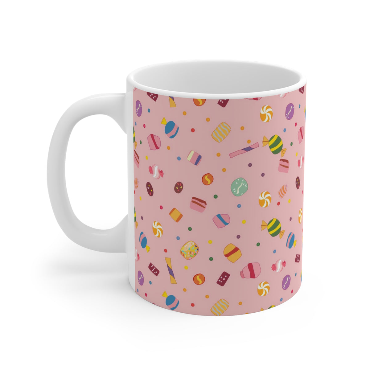 Colorful All-Over Candy Theme Coffee Mug Fun Ceramic Drinkware 293