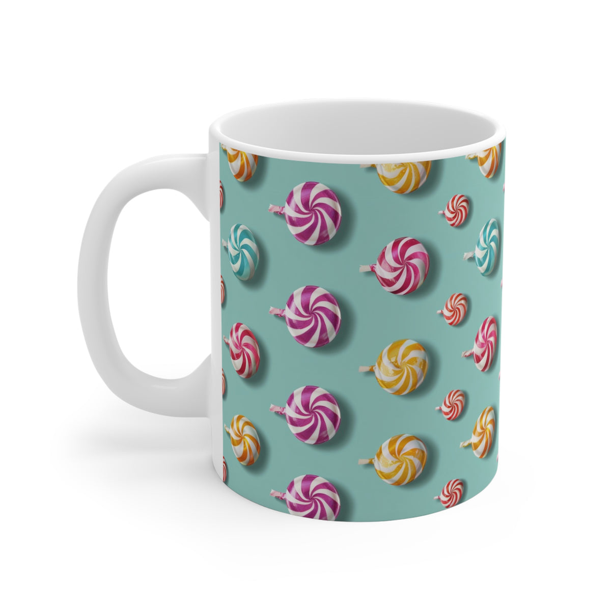 Colorful All-Over Candy Theme Coffee Mug Fun Ceramic Drinkware 373