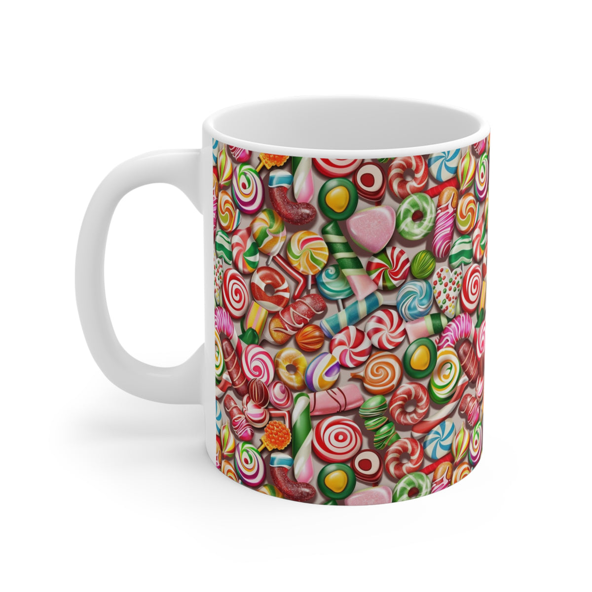 Colorful All-Over Candy Theme Coffee Mug Fun Ceramic Drinkware 019