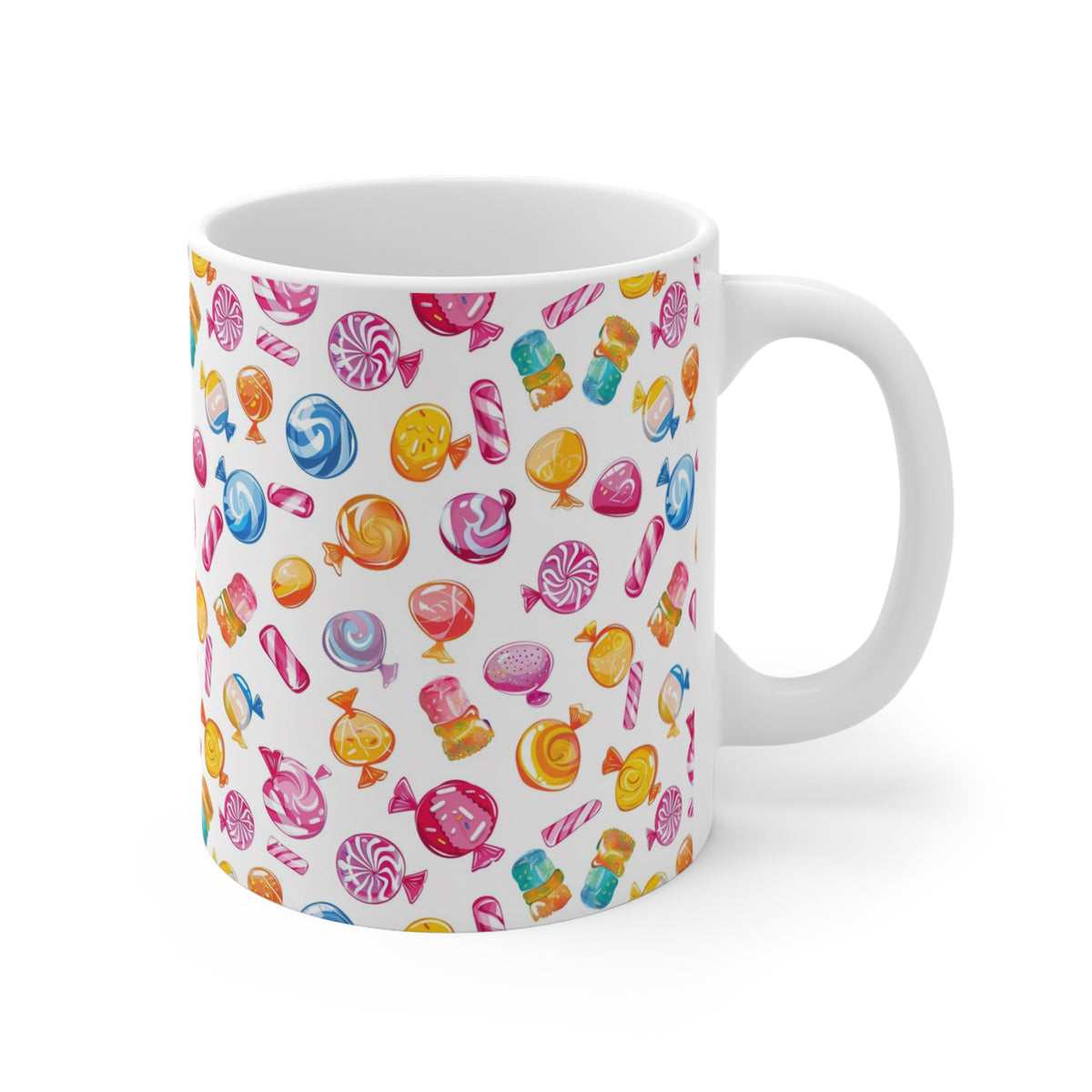 Colorful All-Over Candy Theme Coffee Mug Fun Ceramic Drinkware 134