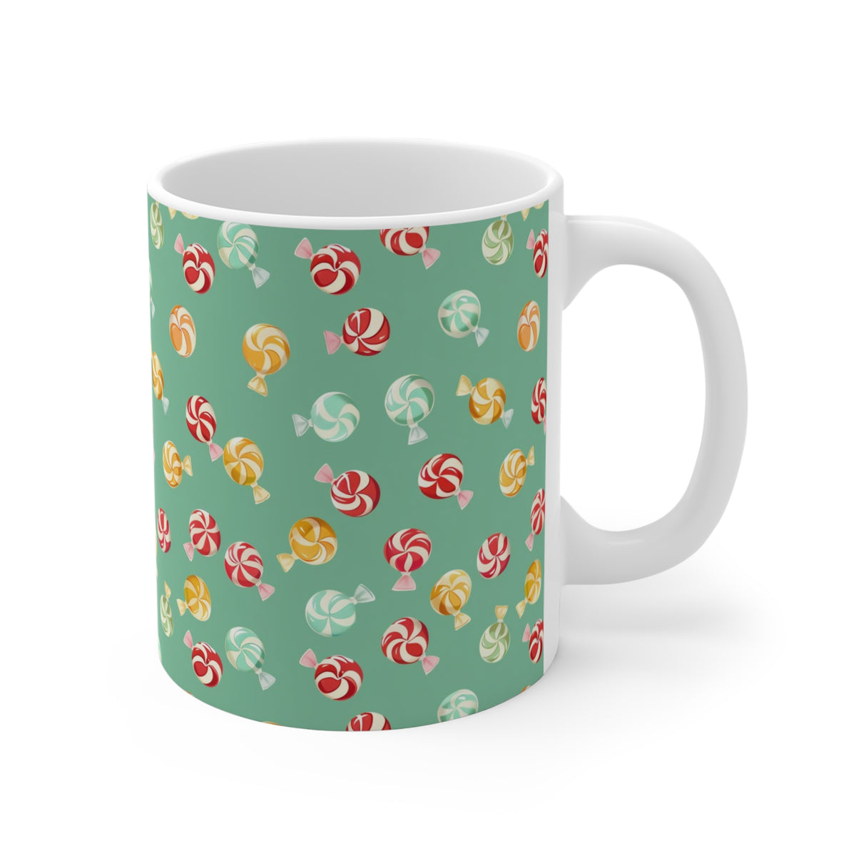 Colorful All-Over Candy Theme Coffee Mug Fun Ceramic Drinkware 080