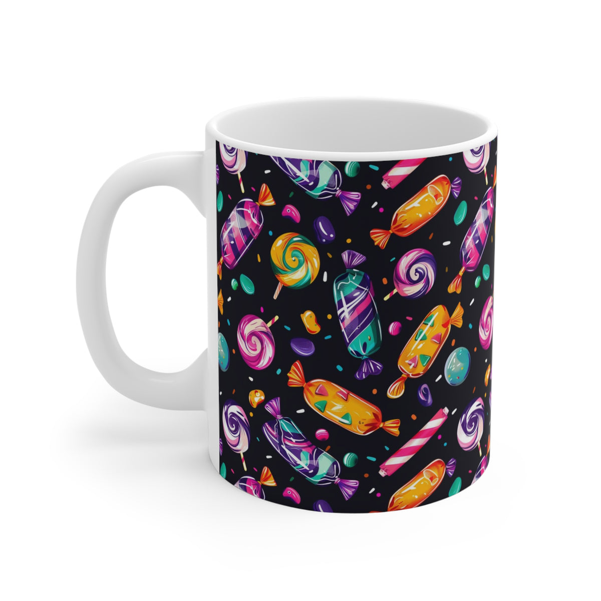 Colorful All-Over Candy Theme Coffee Mug Fun Ceramic Drinkware 312