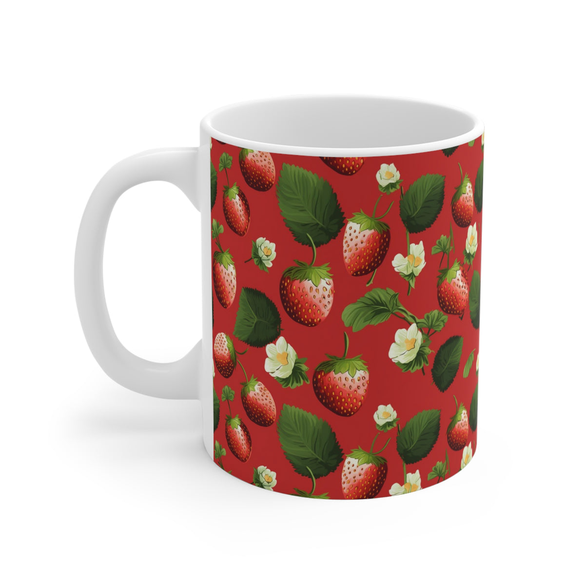 Vibrant Infinite Fruit Pattern Coffee Mug - Unique Ceramic Drinkware 953