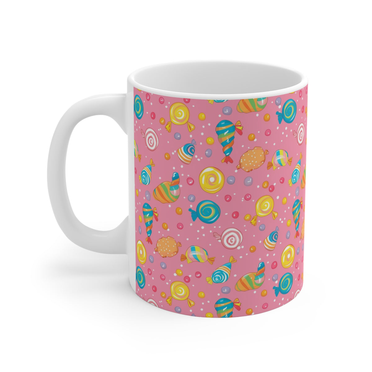 Colorful All-Over Candy Theme Coffee Mug Fun Ceramic Drinkware 403