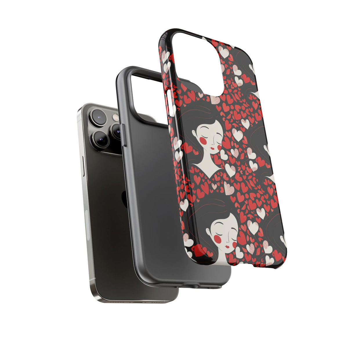 Heart Pattern Phone Case – Stylish & Loving Design for Your Device 232