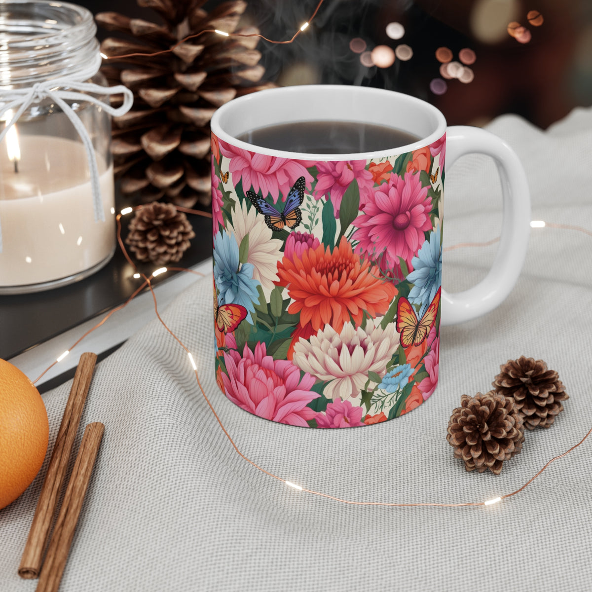 Floral Garden Pattern Coffee Mug – A Must-Have for Nature Enthusiasts    (5)