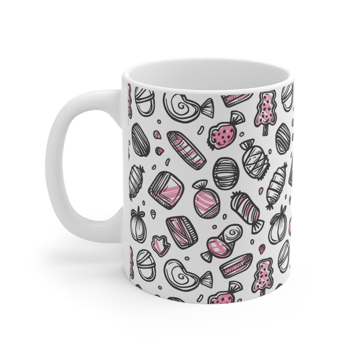 Colorful All-Over Candy Theme Coffee Mug Fun Ceramic Drinkware 415