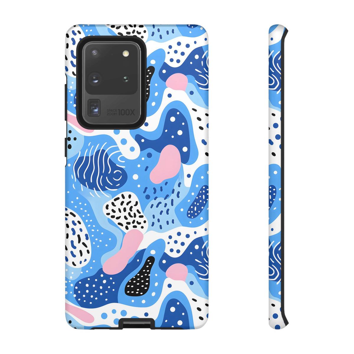 Abstract Baby Blue Memphis Design Phone Case – Sleek and Contemporary Artistry