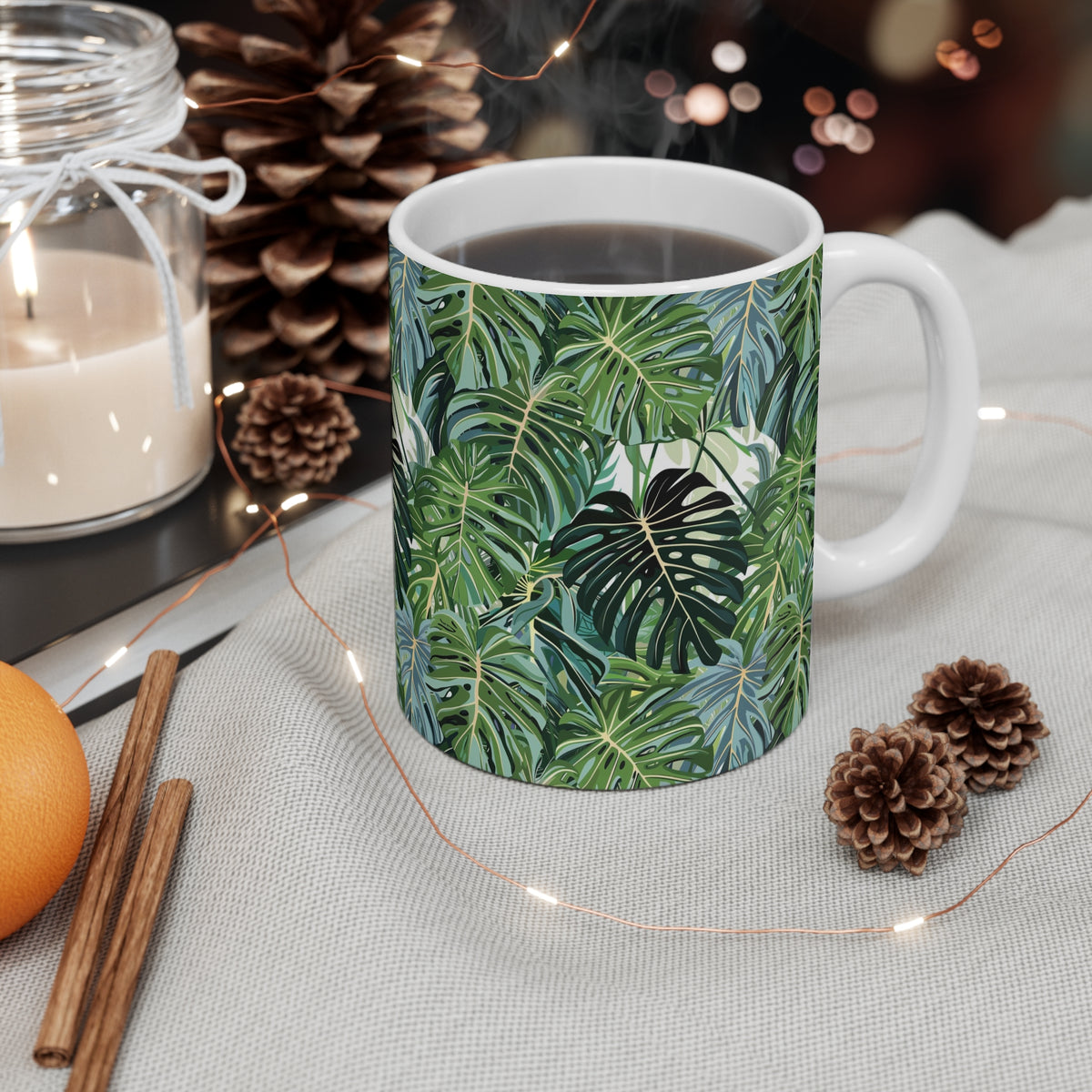 Endless Forest Pattern Coffee Mug - Nature-Inspired Ceramic Drinkware 444