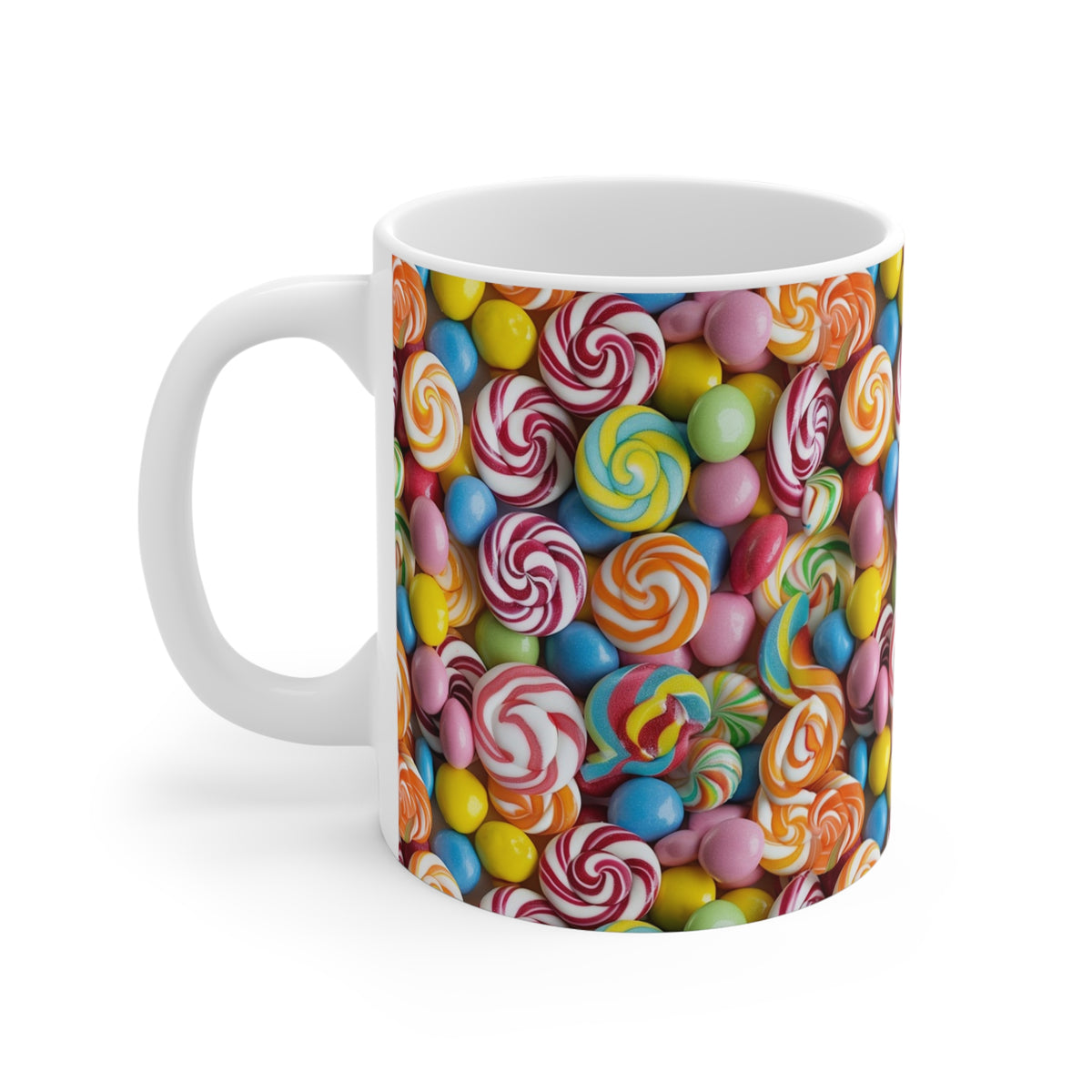 Colorful All-Over Candy Theme Coffee Mug Fun Ceramic Drinkware 357