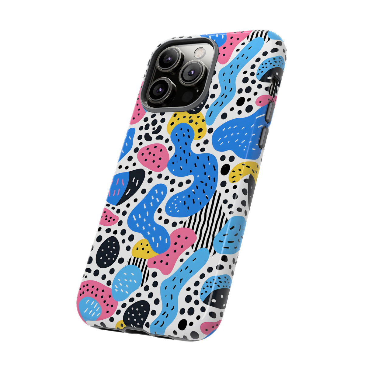 Abstract Baby Blue Memphis Design Phone Case – Sleek and Contemporary Artistry 2