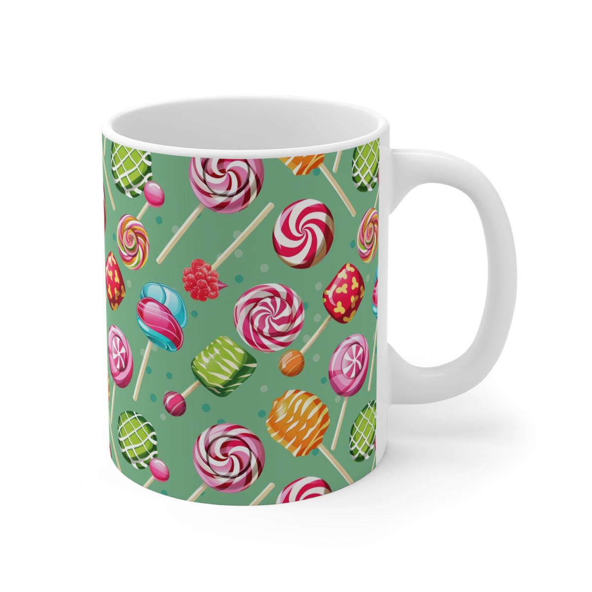 Colorful All-Over Candy Theme Coffee Mug Fun Ceramic Drinkware 285