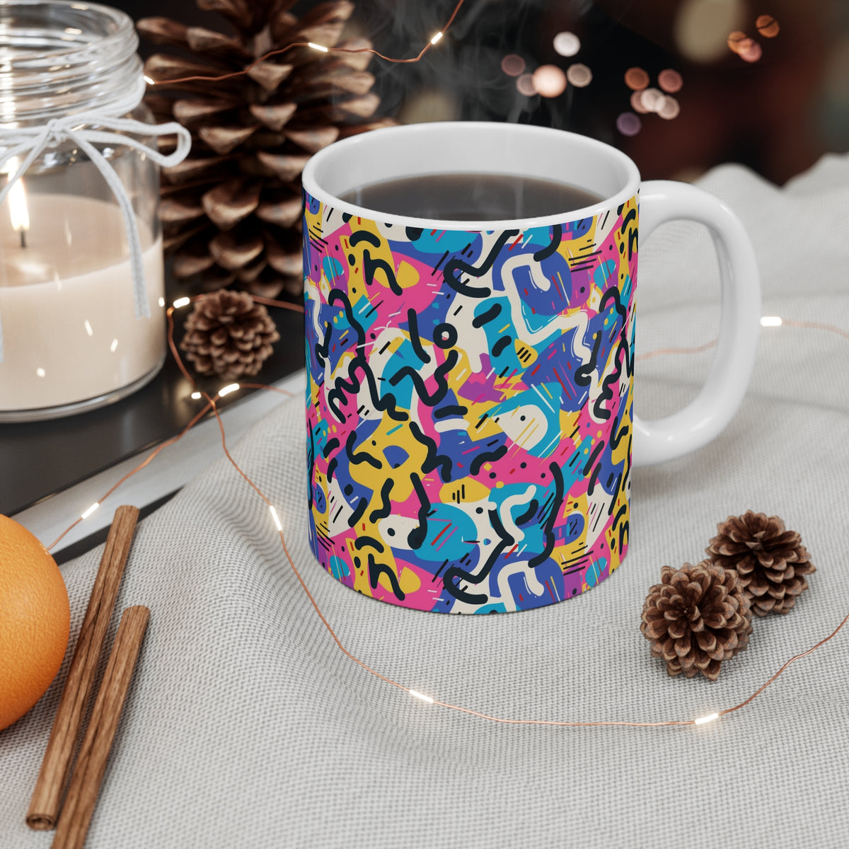 90s Retro Coffee Mug - Full Wrap Design 037
