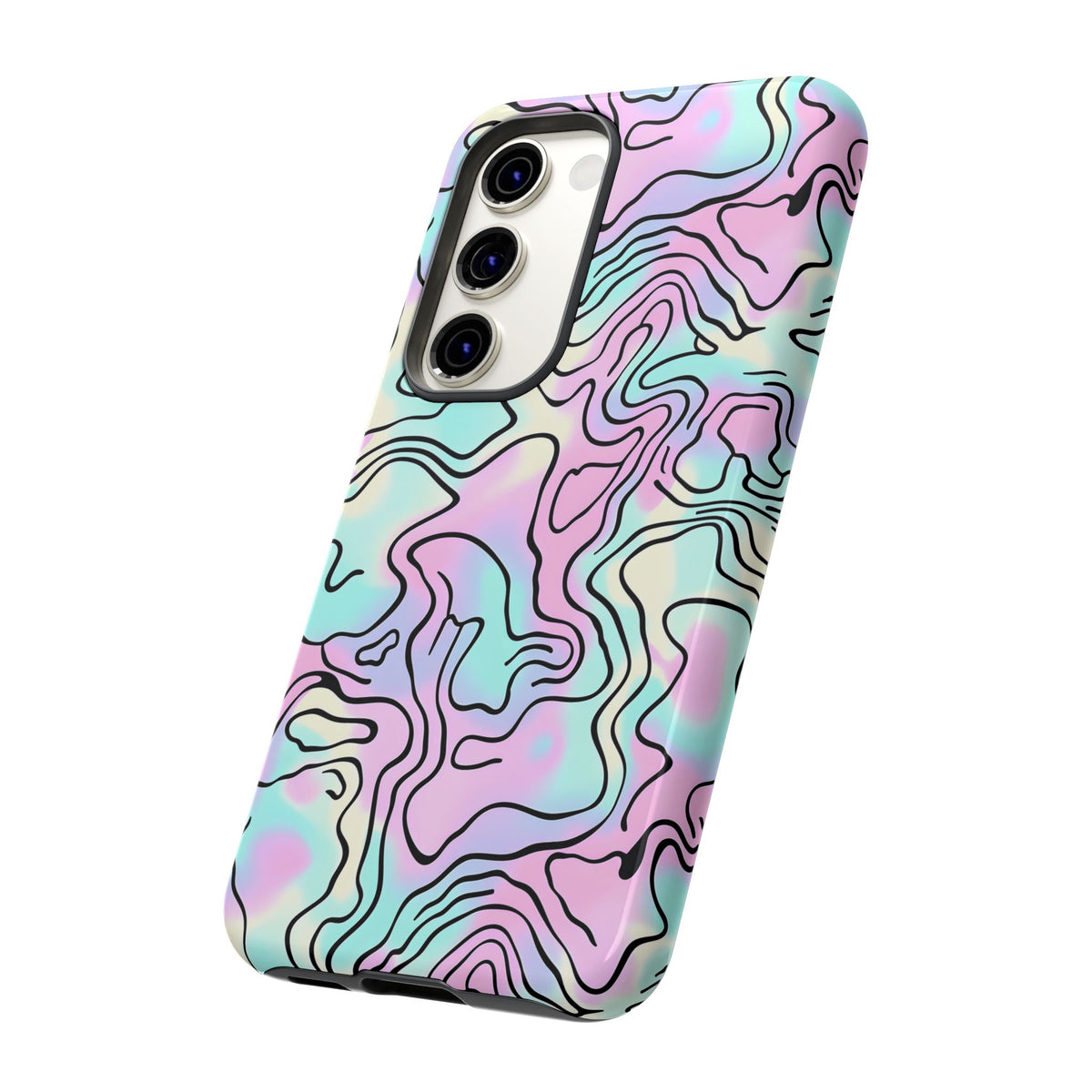 Abstract Pastel Waves and Wavy Lines Phone Case – Elegant and Modern Phone Cover