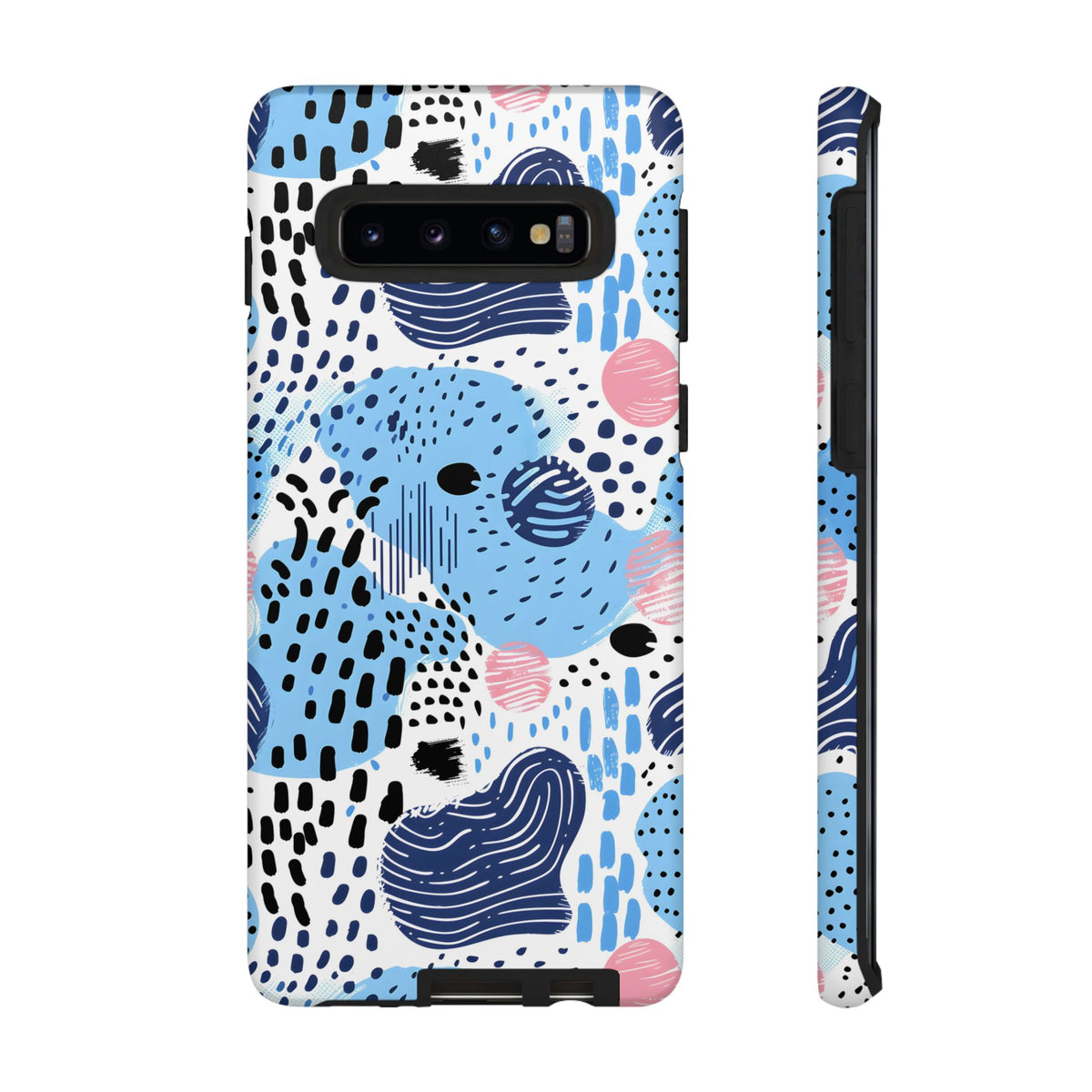 Abstract Baby Blue Memphis Design Phone Case – Sleek and Contemporary Artistry 3