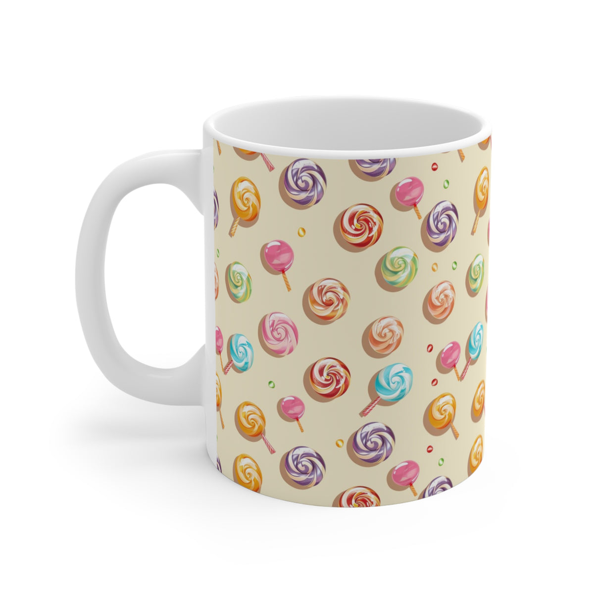 Colorful All-Over Candy Theme Coffee Mug Fun Ceramic Drinkware 136