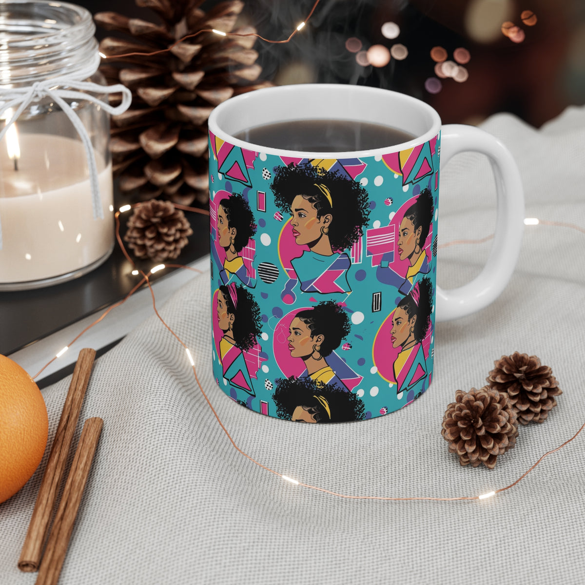 90s Retro Coffee Mug - Full Wrap Design 004