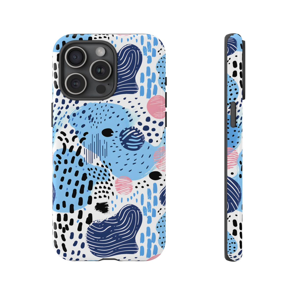 Abstract Baby Blue Memphis Design Phone Case – Sleek and Contemporary Artistry 3