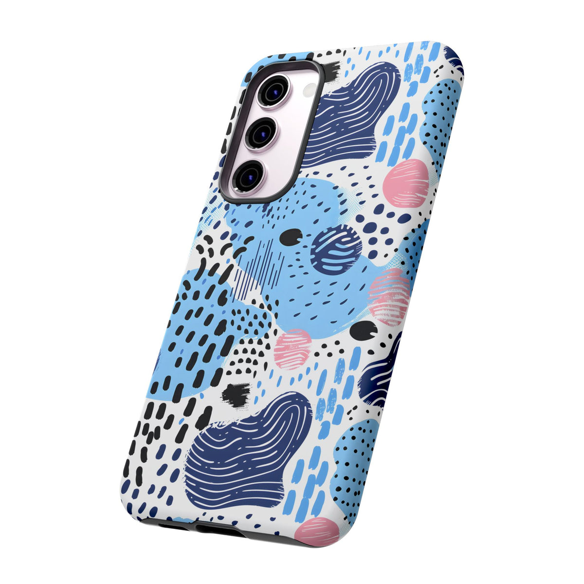 Abstract Baby Blue Memphis Design Phone Case – Sleek and Contemporary Artistry 3