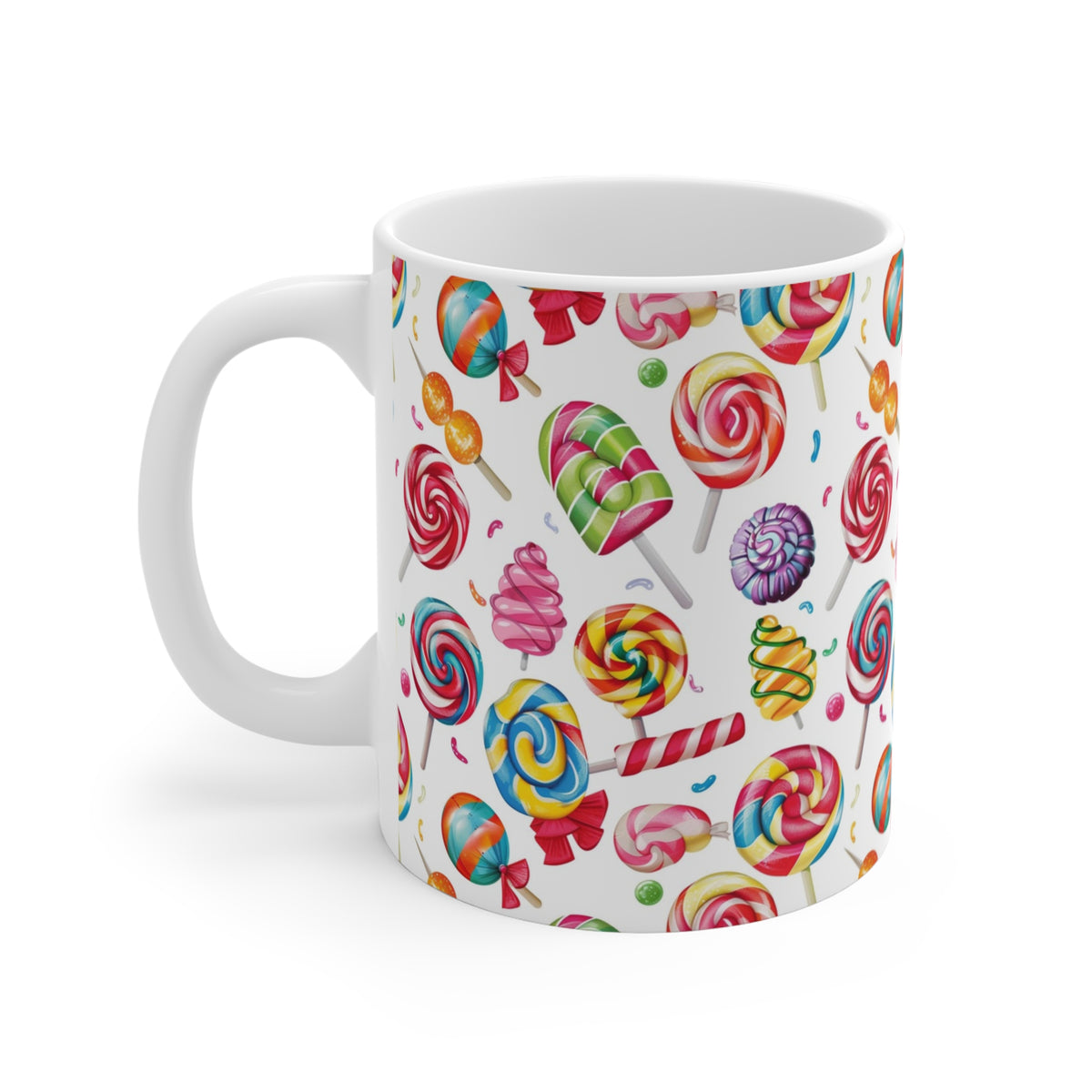 Colorful All-Over Candy Theme Coffee Mug Fun Ceramic Drinkware 228