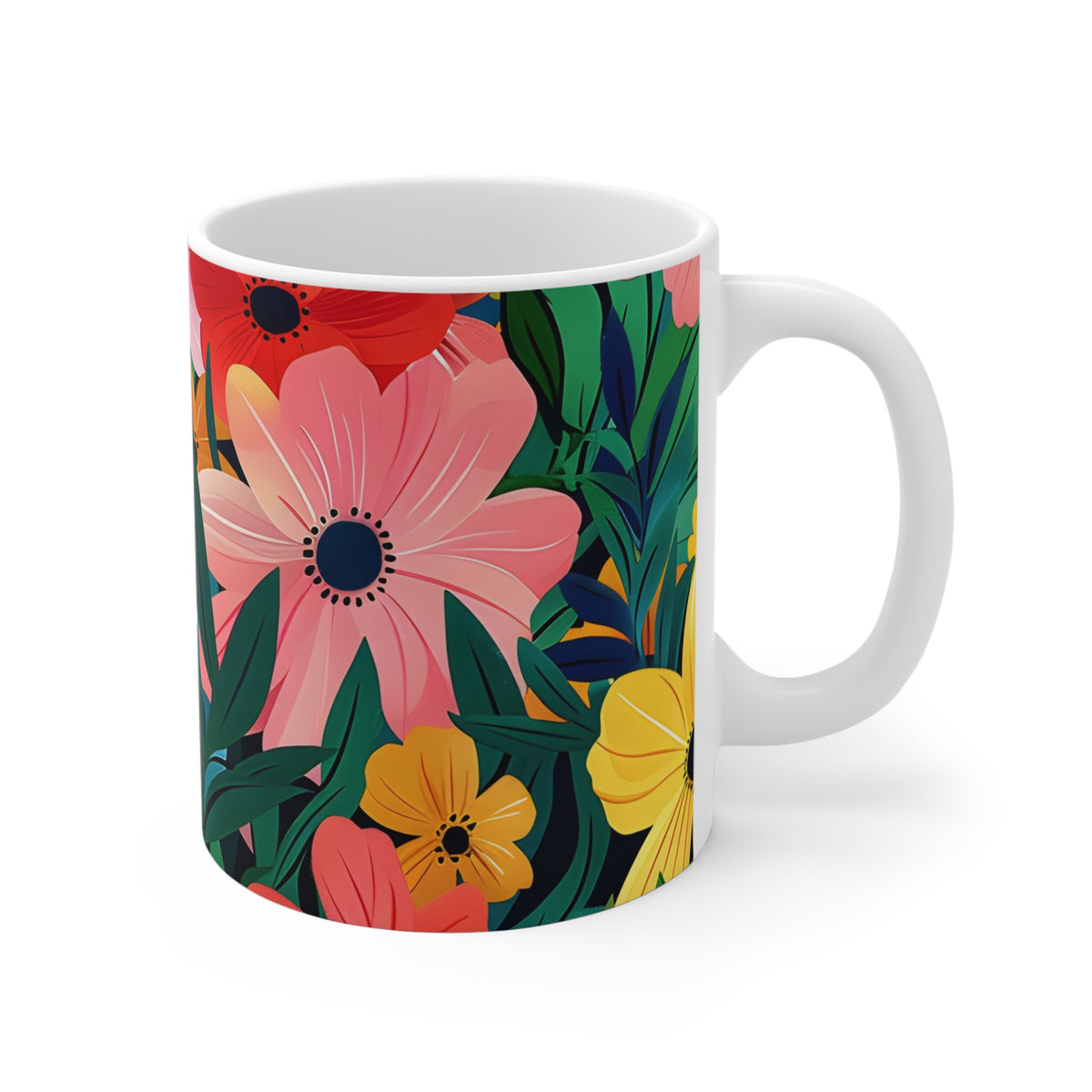 Colorful Spring Flower Pattern Ceramic Coffee Mug  (11)