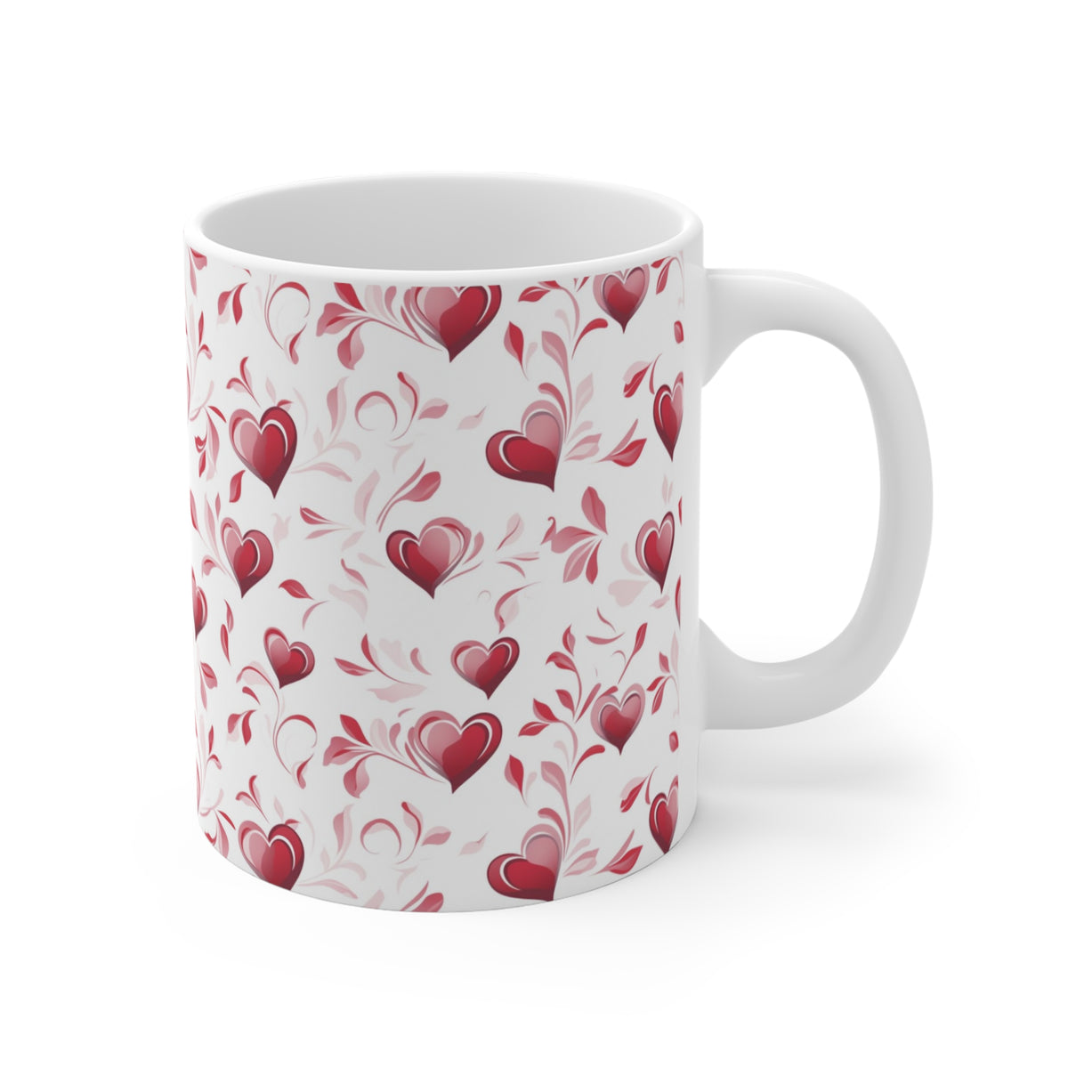 Colorful Heart Design Coffee Mug - Endless Love Pattern Ceramic Cup 649