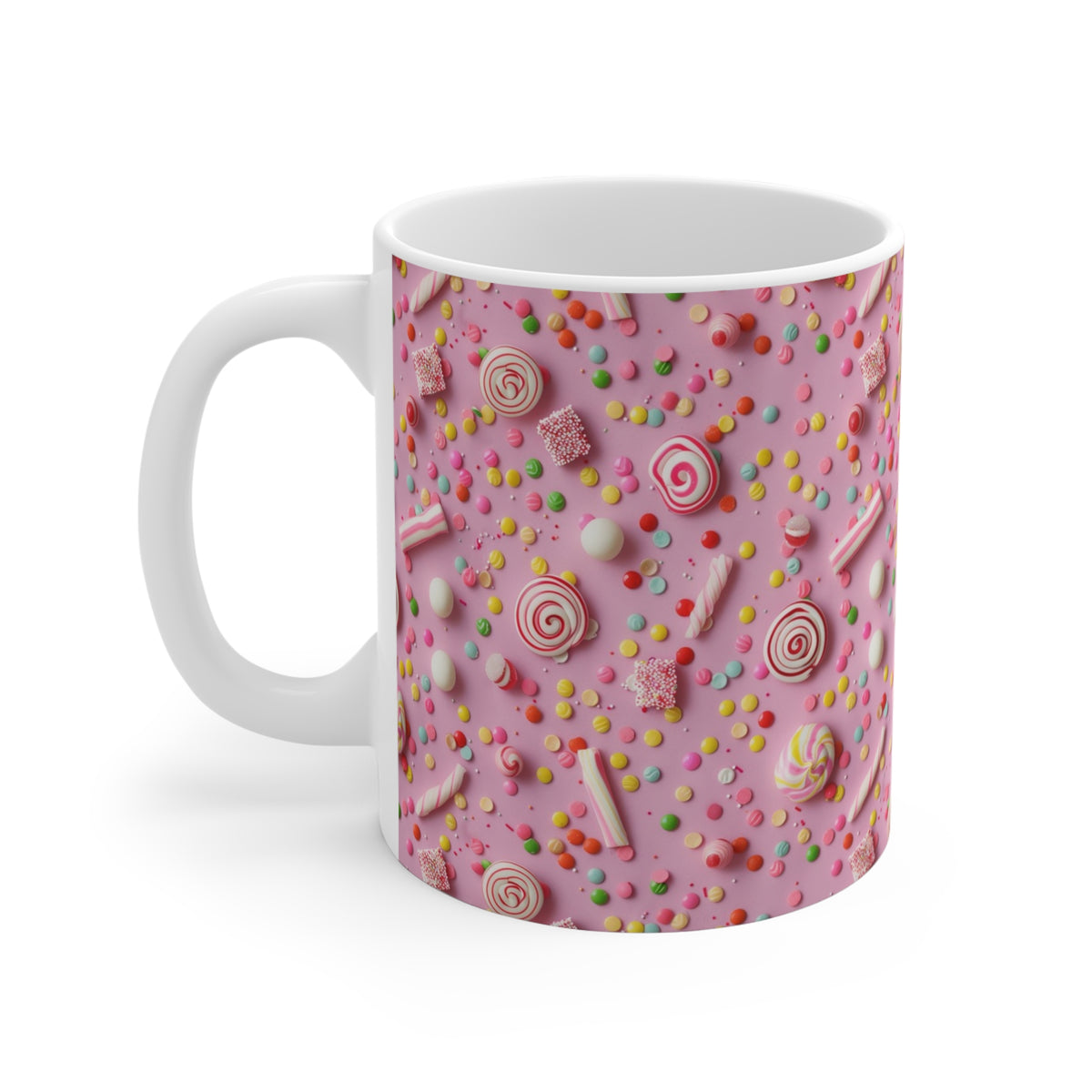 Colorful All-Over Candy Theme Coffee Mug Fun Ceramic Drinkware 265