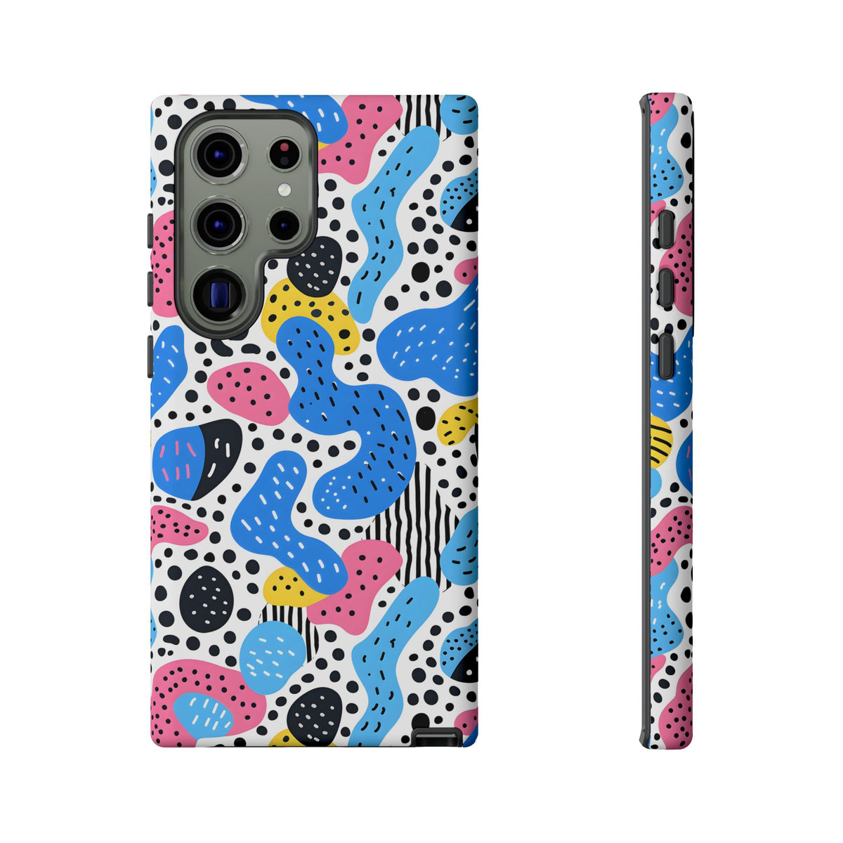 Abstract Baby Blue Memphis Design Phone Case – Sleek and Contemporary Artistry 2