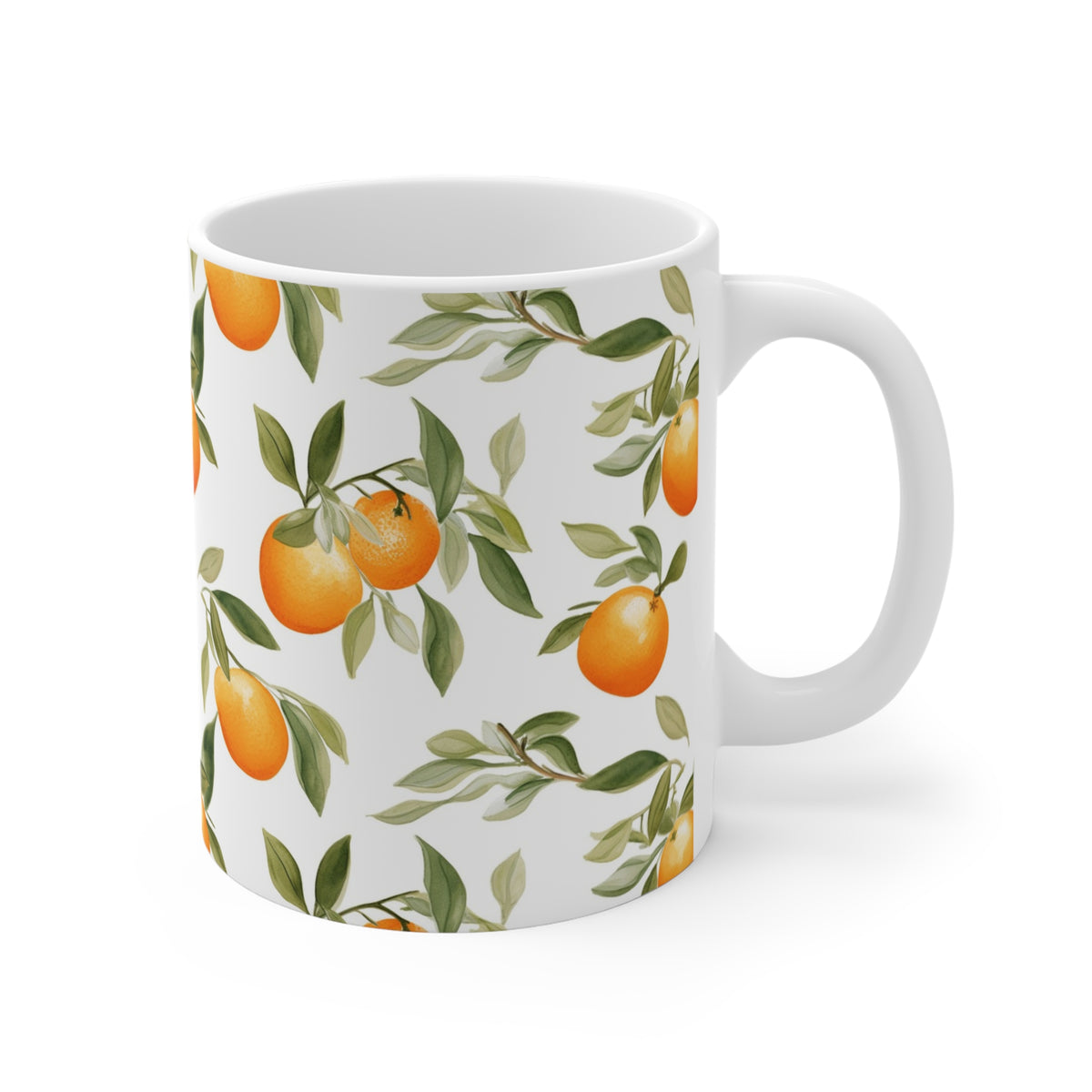 Vibrant Infinite Fruit Pattern Coffee Mug - Unique Ceramic Drinkware 828