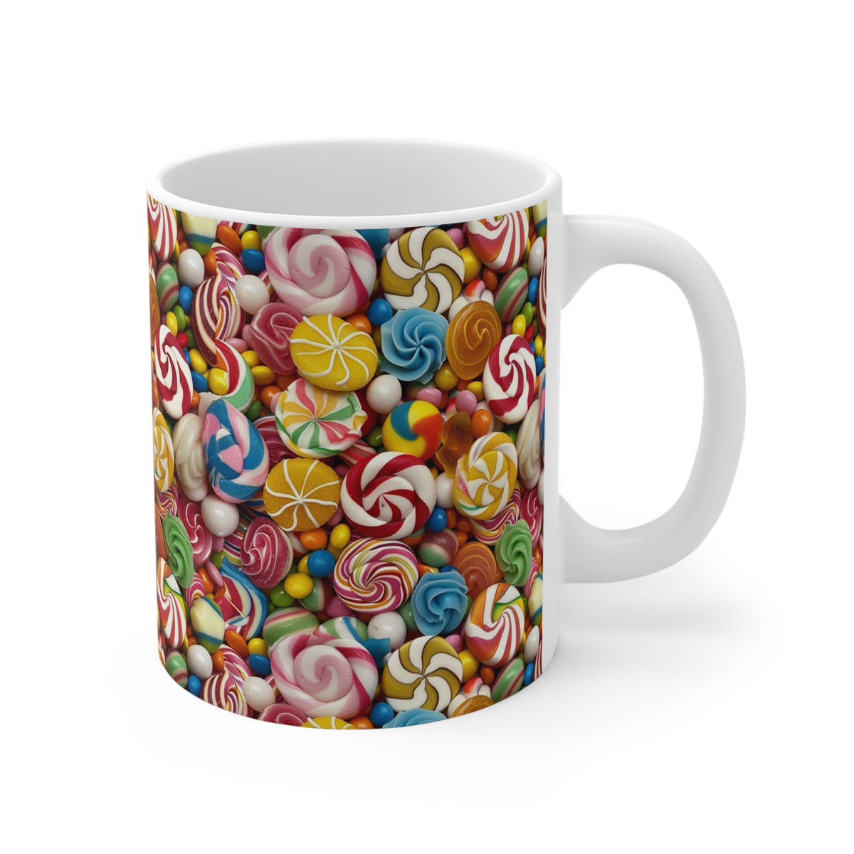 Colorful All-Over Candy Theme Coffee Mug Fun Ceramic Drinkware 364