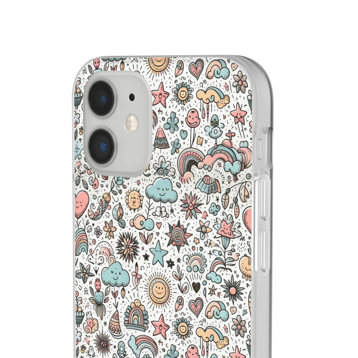 Pastel Doodle Pattern Phone Case – A Playful Touch of Elegance