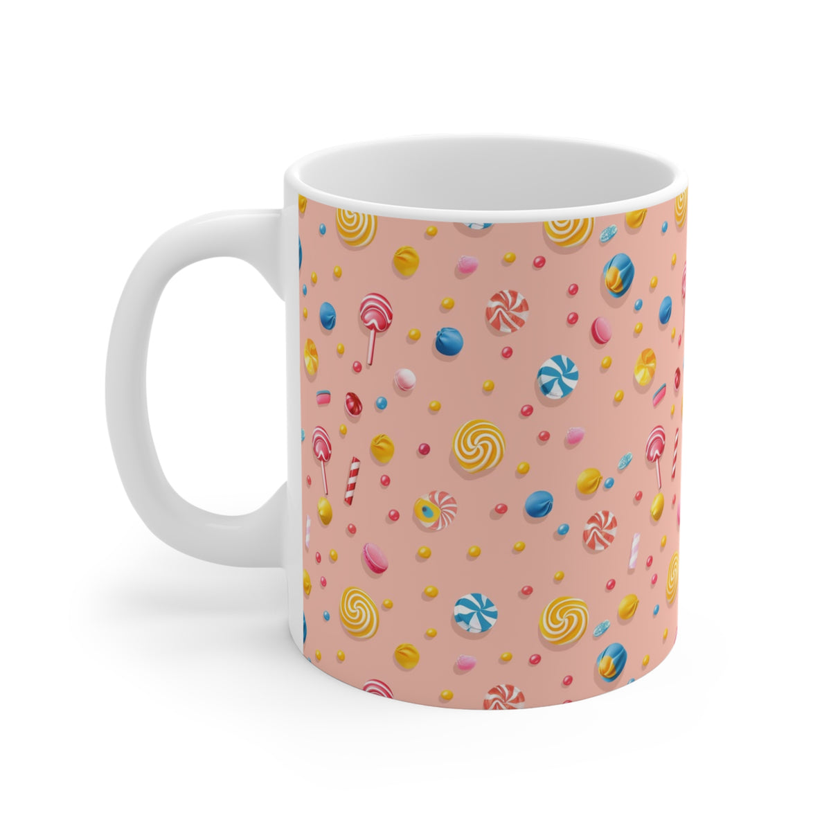 Colorful All-Over Candy Theme Coffee Mug Fun Ceramic Drinkware 033