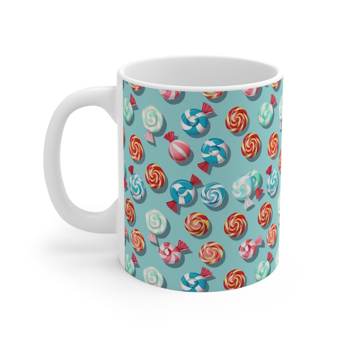 Colorful All-Over Candy Theme Coffee Mug Fun Ceramic Drinkware 266