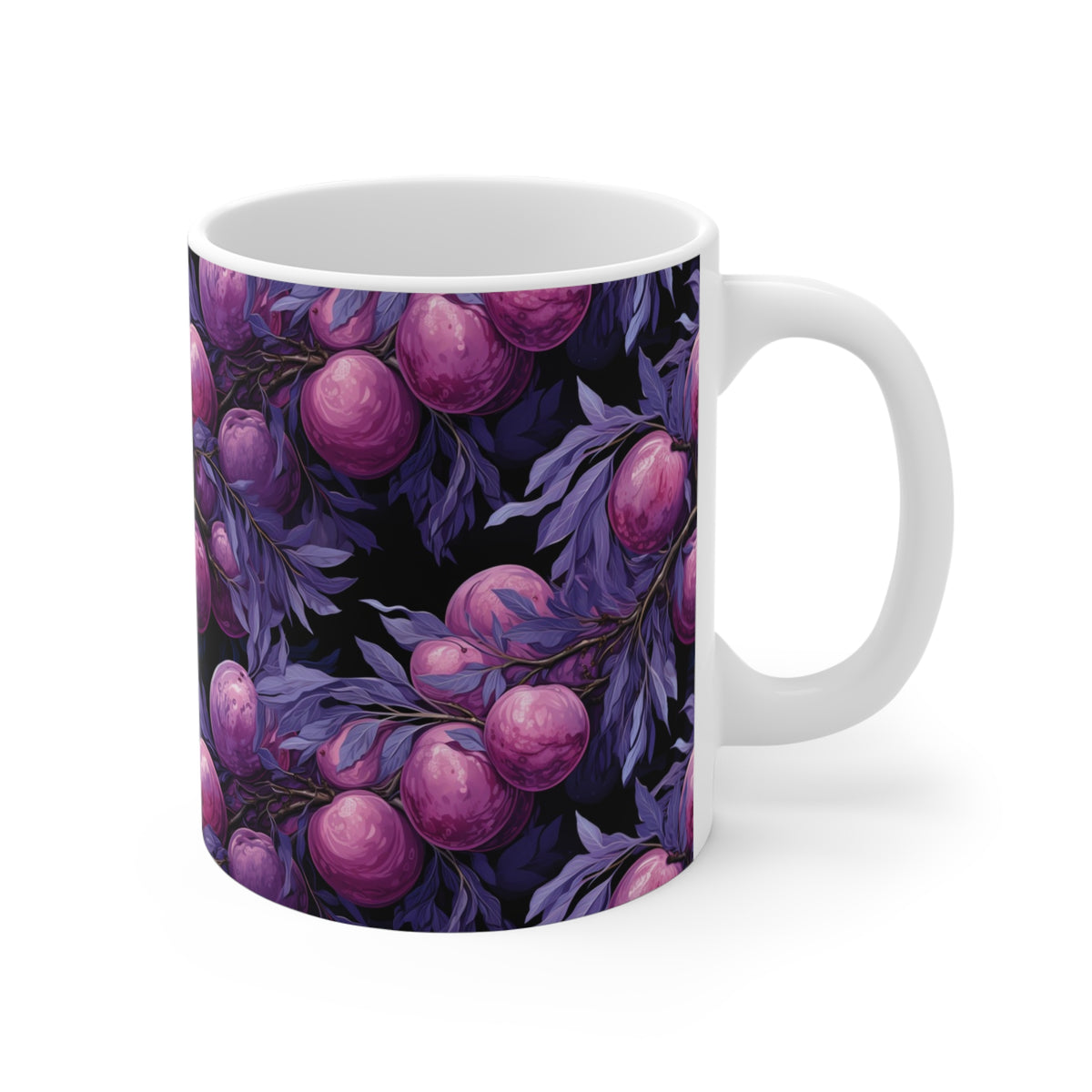 Vibrant Infinite Fruit Pattern Coffee Mug - Unique Ceramic Drinkware 941
