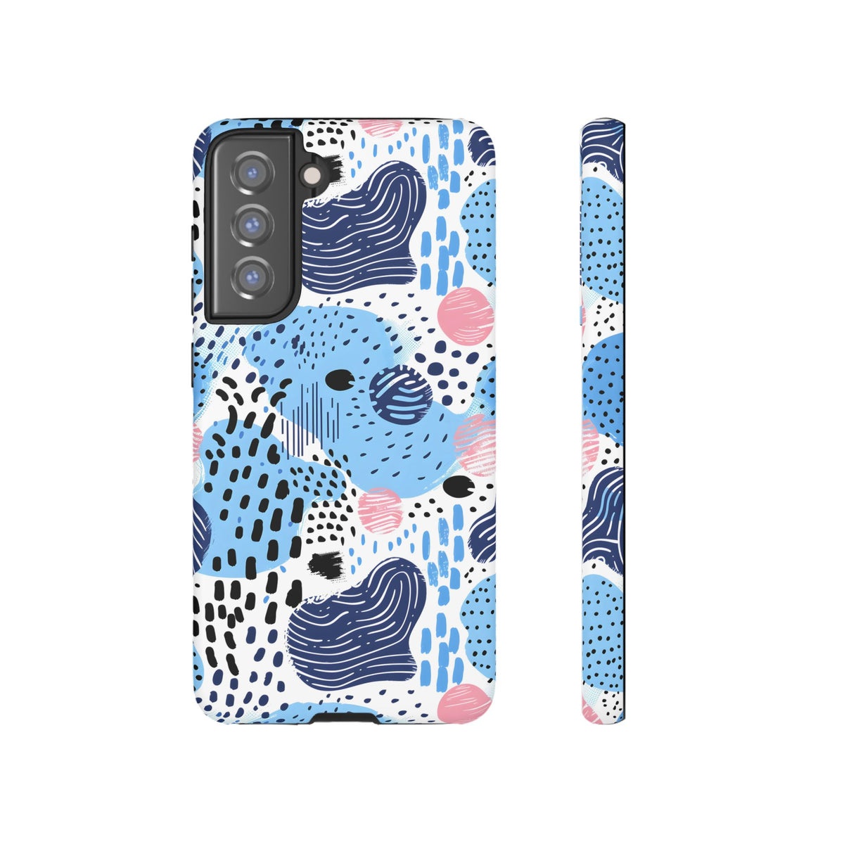 Abstract Baby Blue Memphis Design Phone Case – Sleek and Contemporary Artistry 3