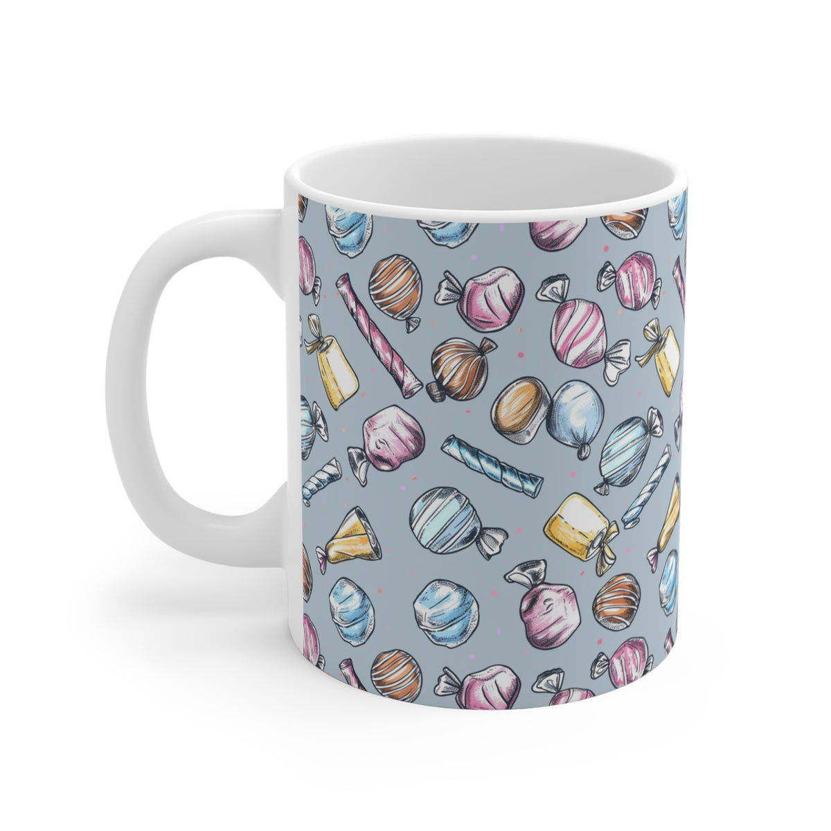 Colorful All-Over Candy Theme Coffee Mug Fun Ceramic Drinkware 199