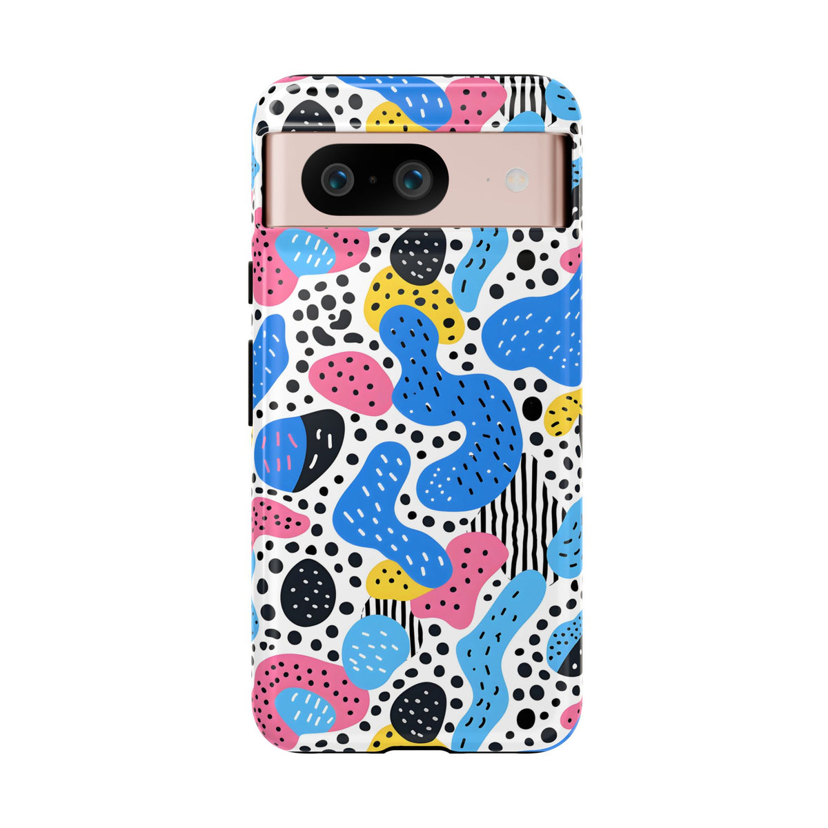 Abstract Baby Blue Memphis Design Phone Case – Sleek and Contemporary Artistry 2