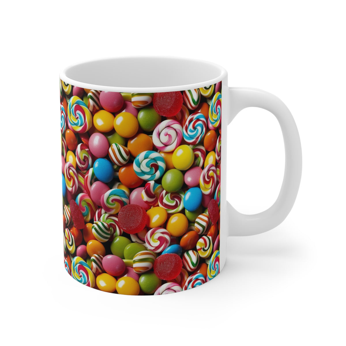 Colorful All-Over Candy Theme Coffee Mug Fun Ceramic Drinkware 384