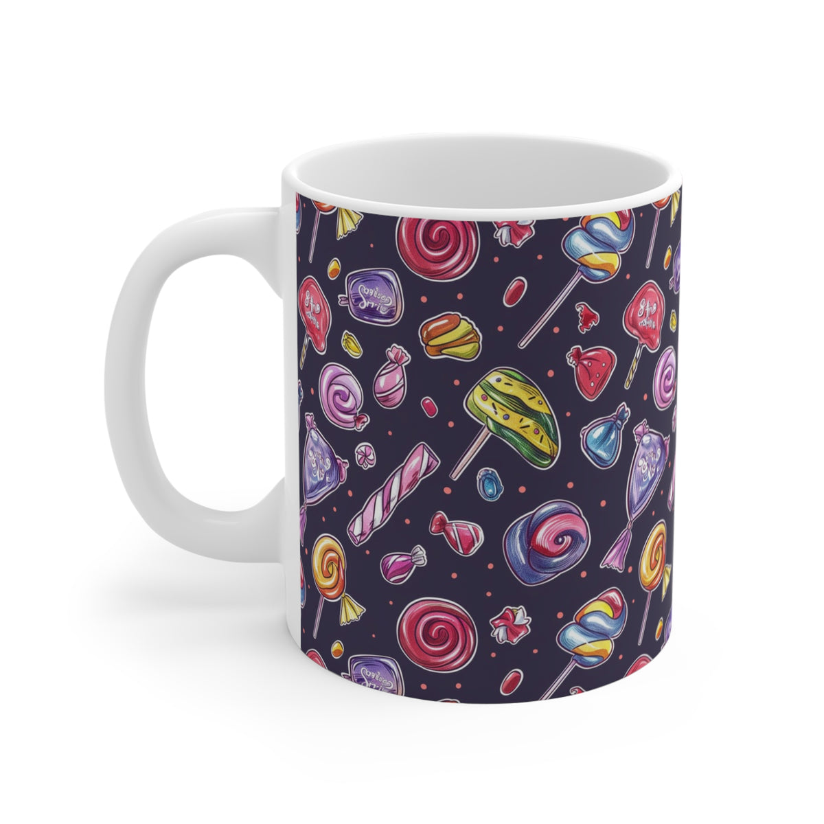 Colorful All-Over Candy Theme Coffee Mug Fun Ceramic Drinkware 341