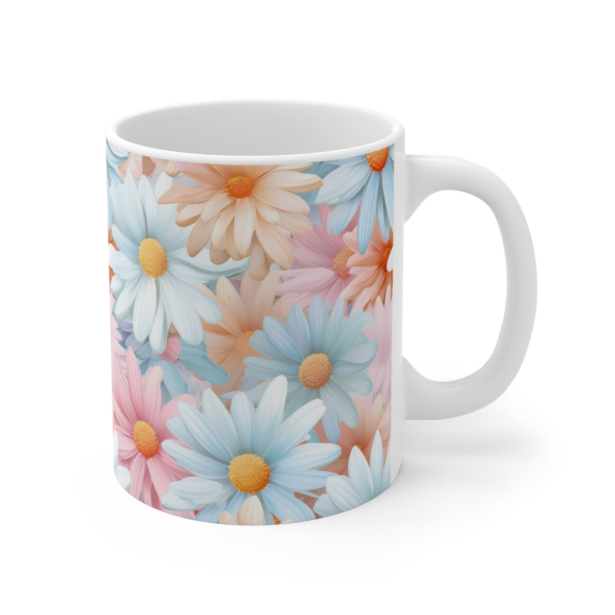 Pastel Daisies Pattern Coffee Cup-Floral Ceramic Mug for Tea and Coffee  (11)