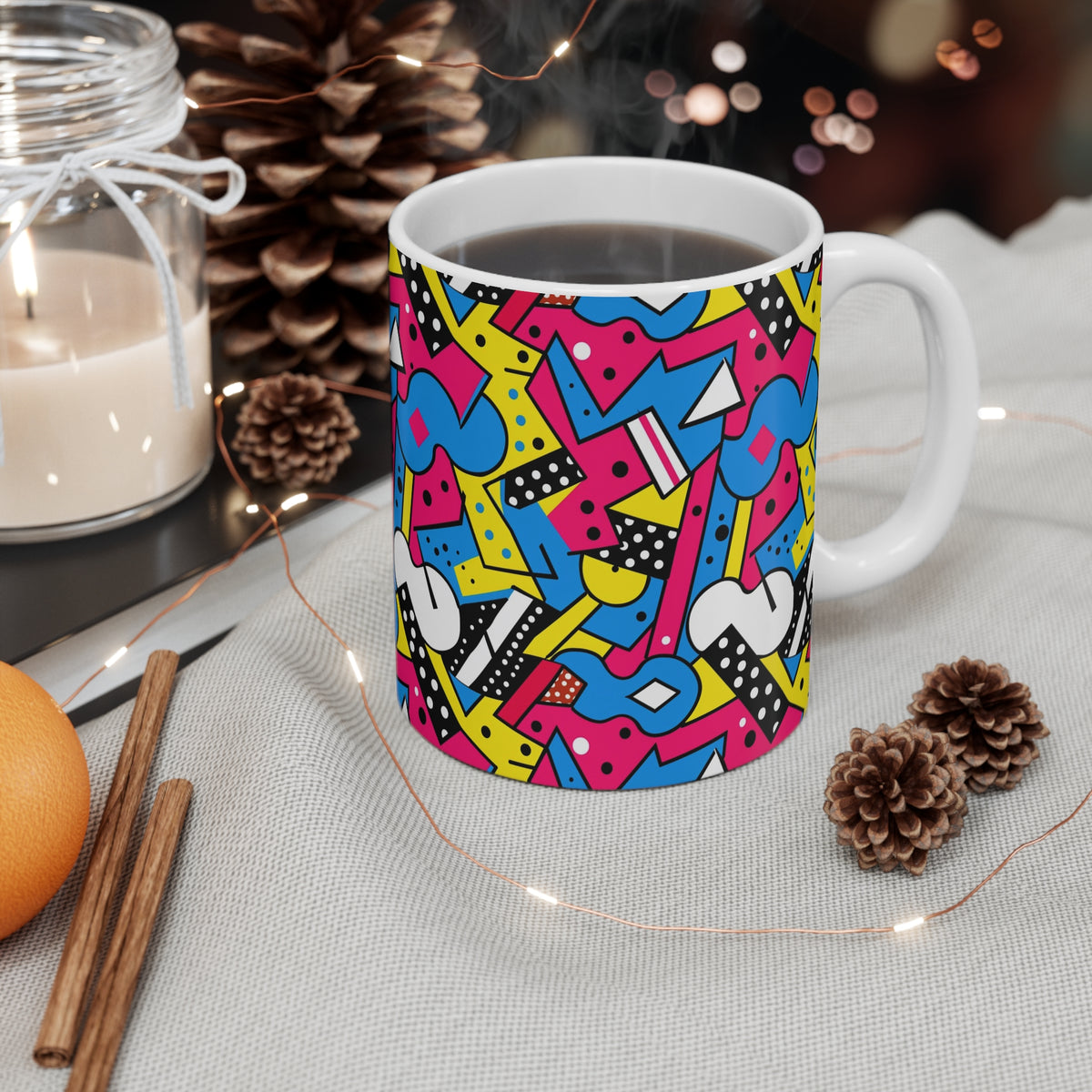 90s Retro Coffee Mug - Full Wrap Design 554