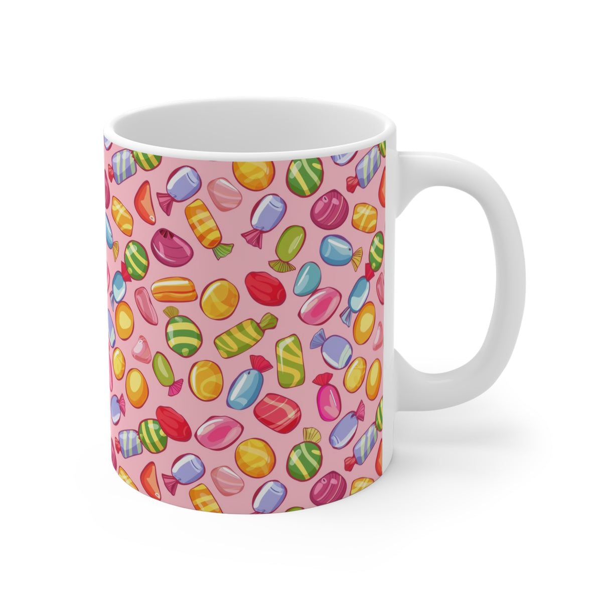 Colorful All-Over Candy Theme Coffee Mug Fun Ceramic Drinkware 309