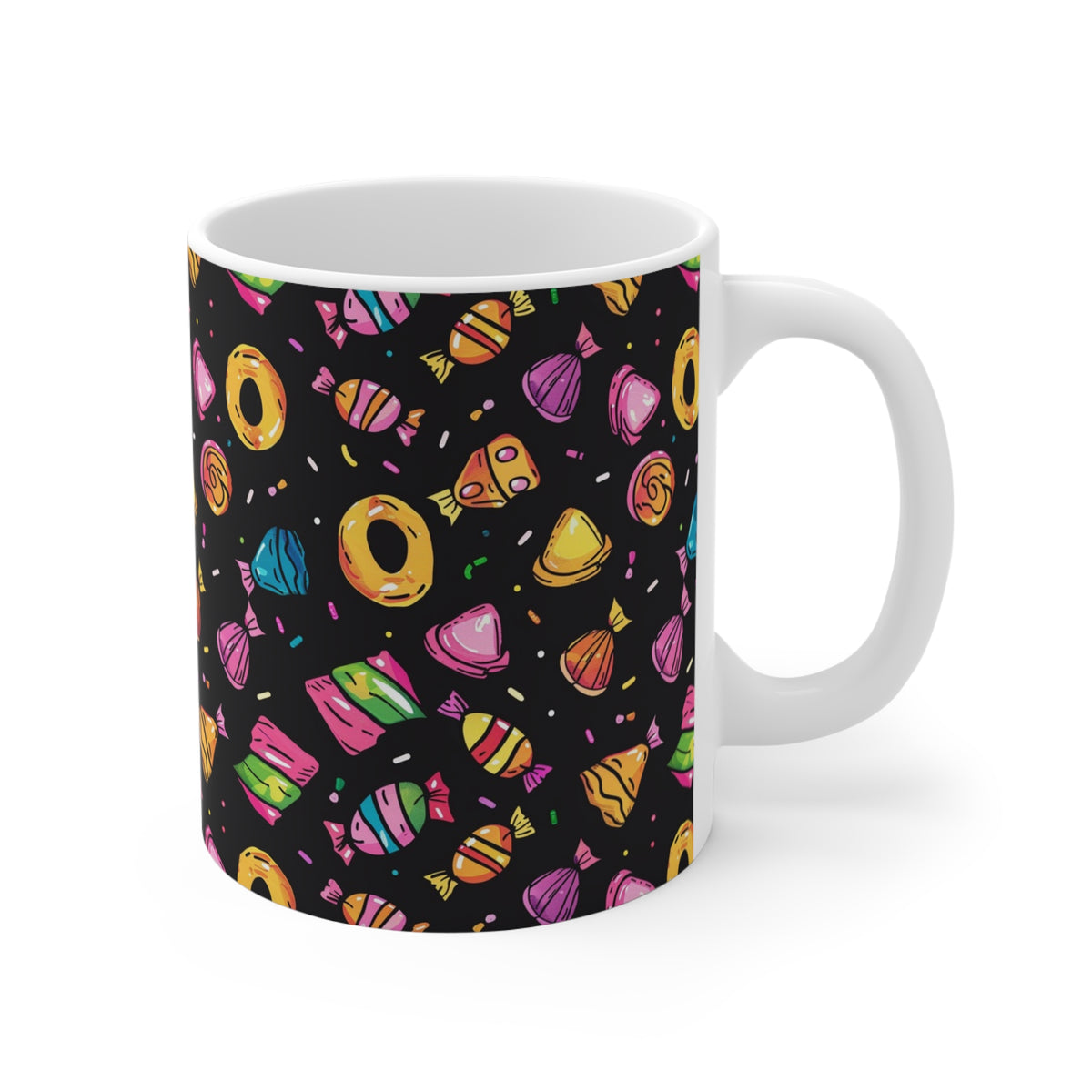 Colorful All-Over Candy Theme Coffee Mug Fun Ceramic Drinkware 088